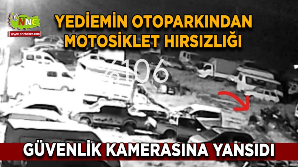 Yediemin otoparkından motosiklet hırsızlığı güvenlik kamerasında