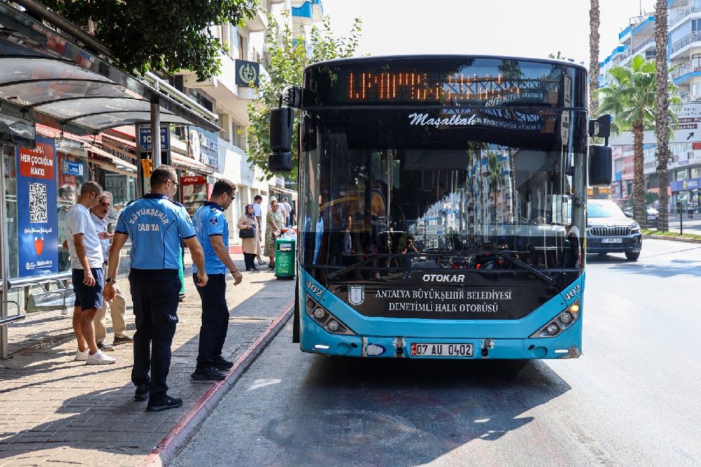 Antalya’da Halk Otobüslerine klima ve havalı korna denetimi
