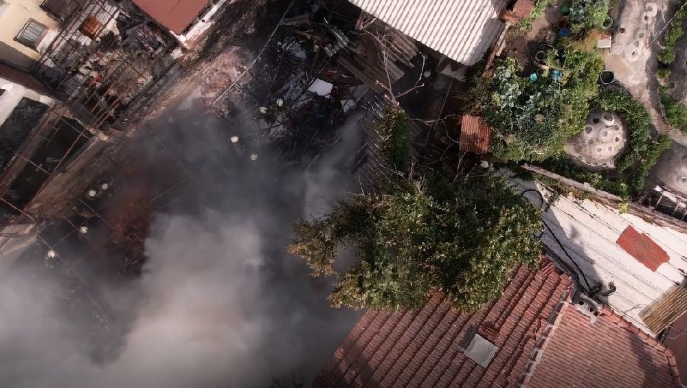 Balat'ta hamamda yangın paniği