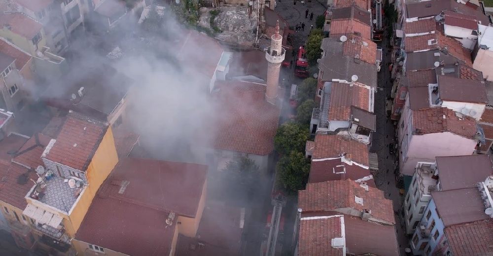 Balat'ta hamamda yangın paniği