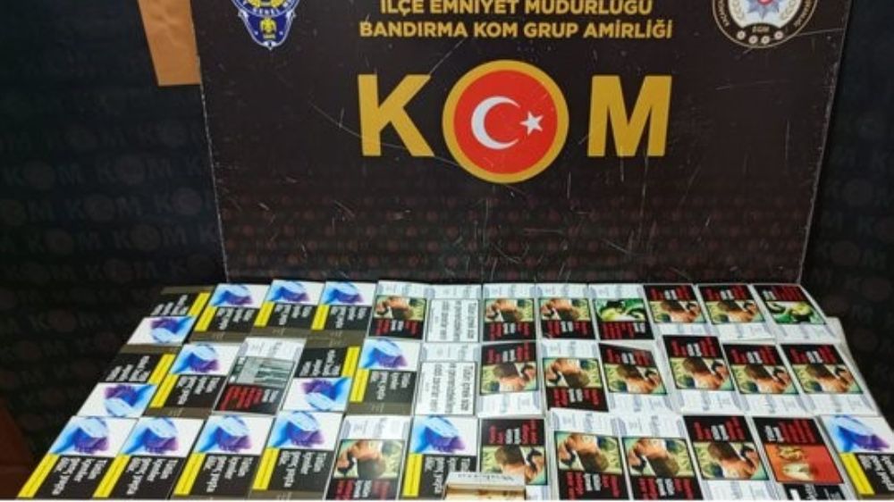 Bandırma’da kaçak makaron operasyonu,19 bin 520 adet ele geçirildi