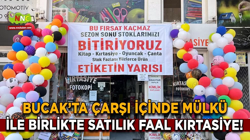 Bucak’ta çarşı içinde mülkü İle birlikte satılık faal kırtasiye