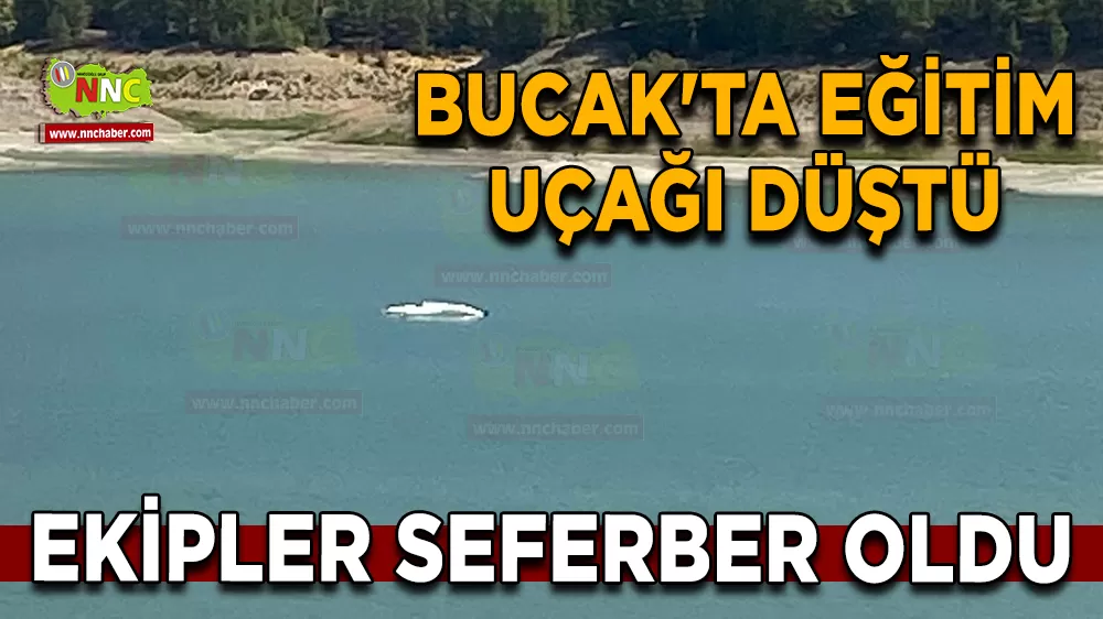 Bucak'ta eğitim uçağı düştü Balıkçı teknesi ile çıkarıldı