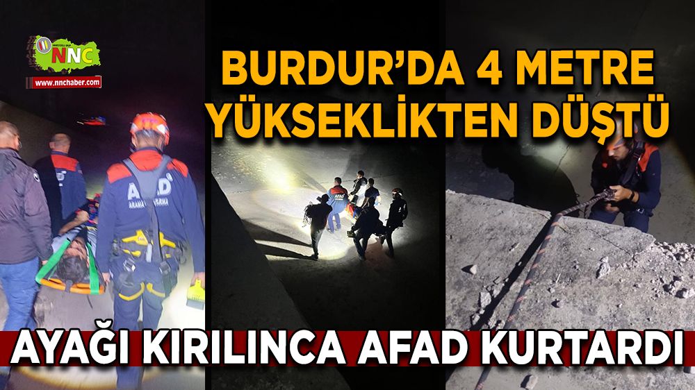 Burdur'da baraj kenarında alkol alırken 4 metre yükseklikten düştü, ayağı kırılınca AFAD kurtardı