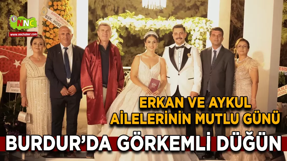 Burdur’da görkemli düğün Erkan ve Aykul ailelerinin mutlu günü
