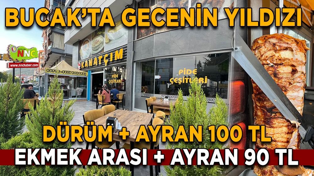 Kanatçım'da dürüm + ayran 100 TL, ekmek arası + ayran 90 TL