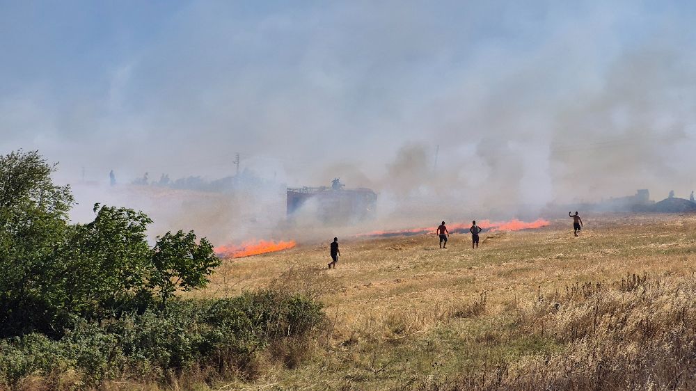 Kırklareli'nde anız yangını! Ekipler seferber oldu