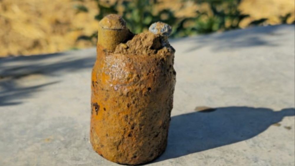 Manisa’da zeytin bahçesinde asırlık top mermisi bulundu