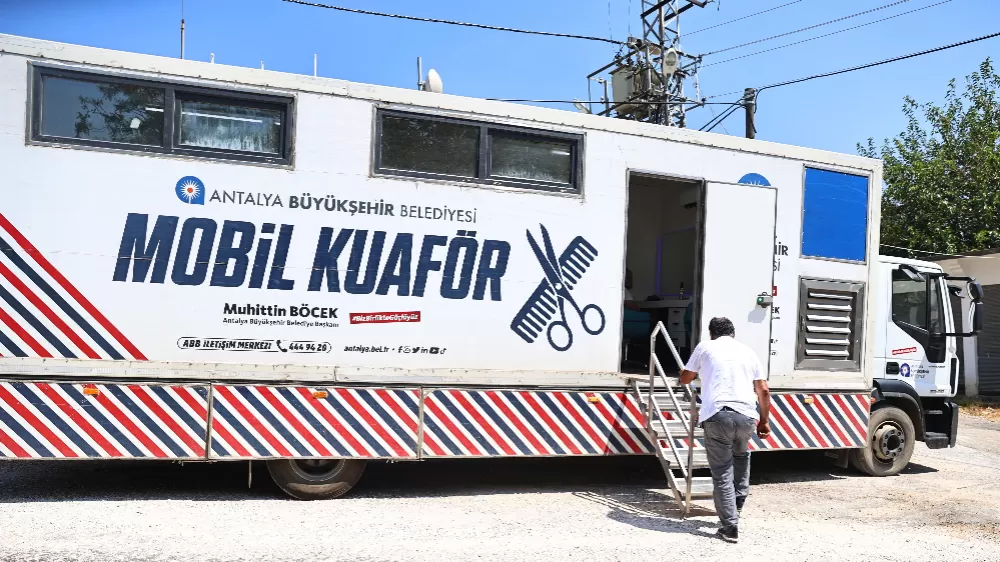 Mobil kuaför tırı Antalya’nın yaylalarında