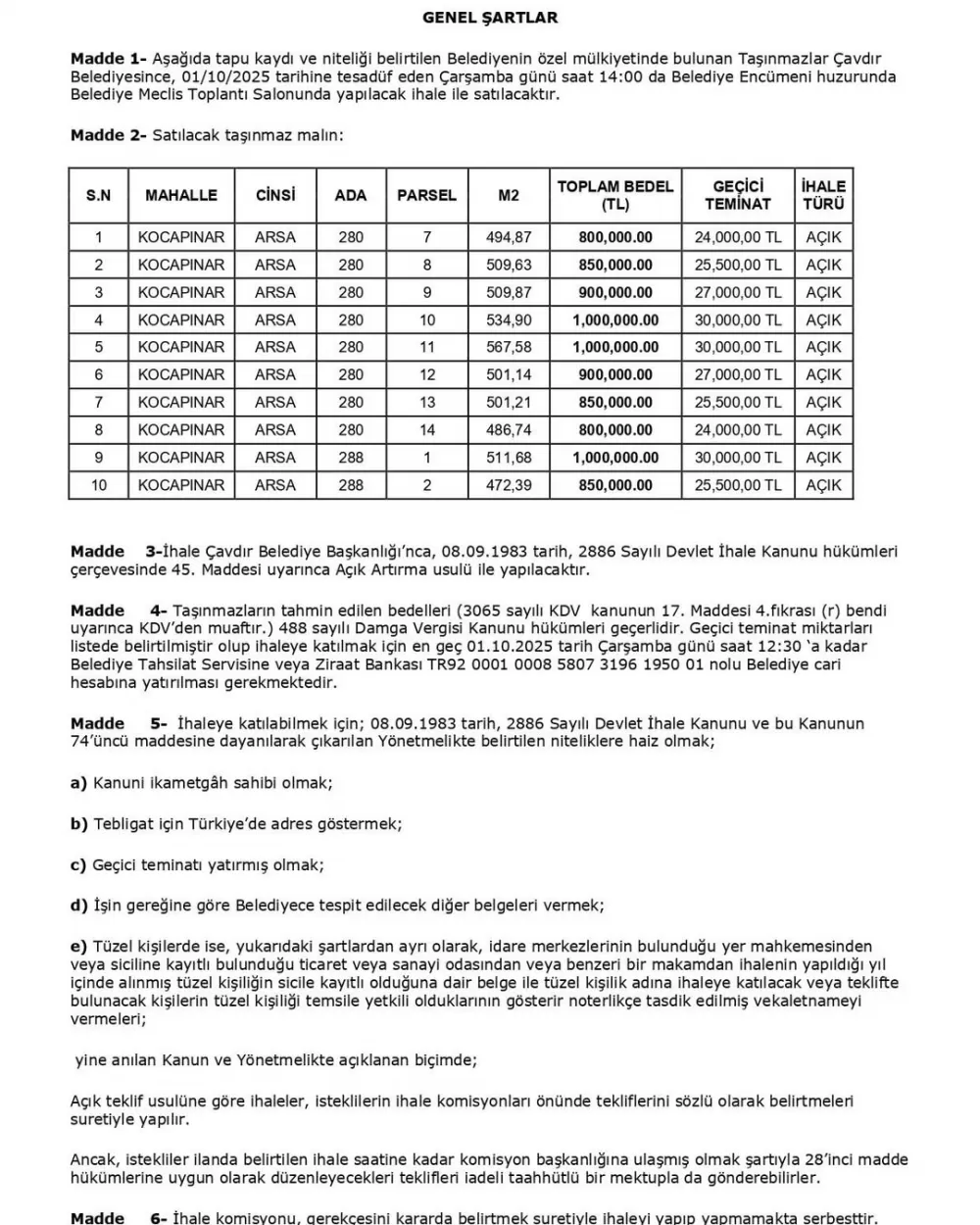 Çavdır'da ihale ile satışa çıkıyor! Başkan Yücel, detayları duyurdu