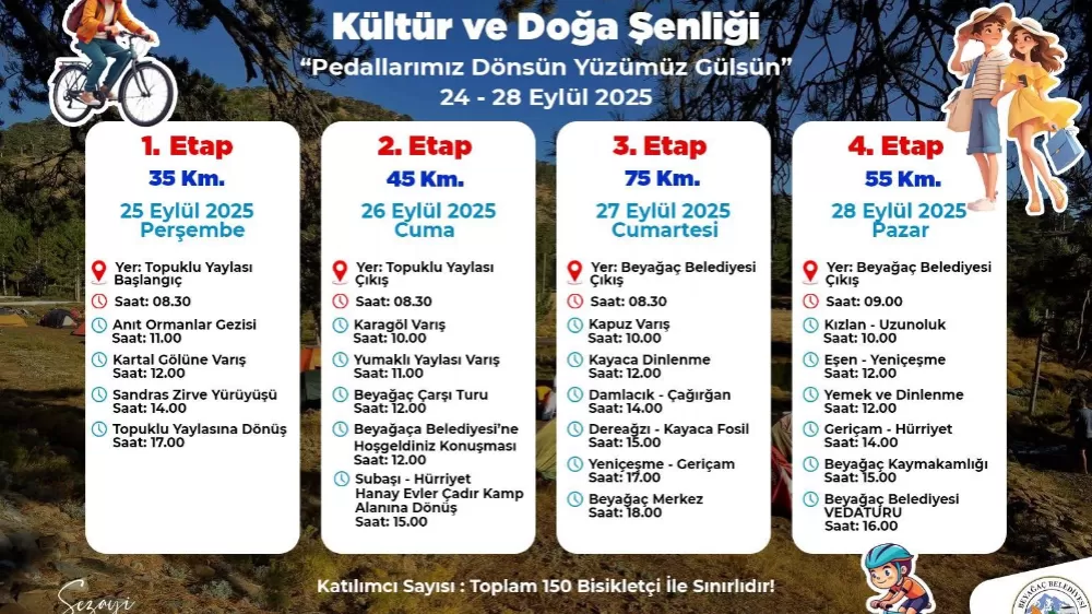 Beyağaç Sandras Dağı doğa tutkunlarını Bisiklet Kültür ve Doğa Şenliğinde ağırlayacak