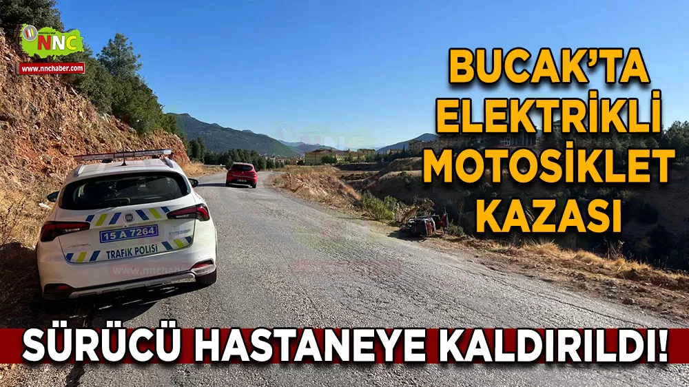Bucak’ta elektrikli motosiklet kazası Sürücü hastaneye kaldırıldı!