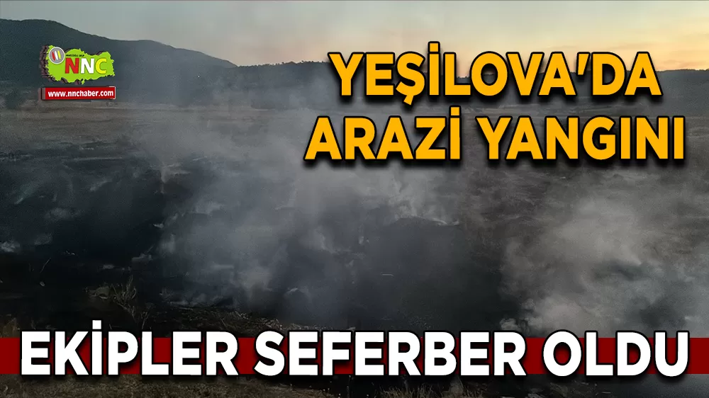 Burdur Yeşilova'da arazi yangını