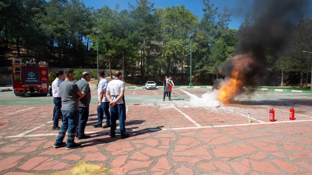 Burfaş tesislerinde yangın tatbikatı