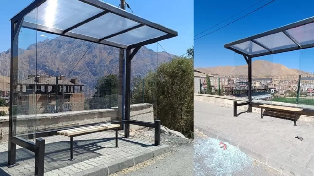 Hakkari’de yeni otobüs durakları tahrip edildi