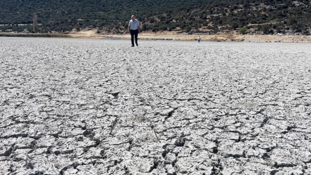 Türkiye'nin 4'üncü büyük gölü kuraklık nedeniyle ortadan ikiye bölündü