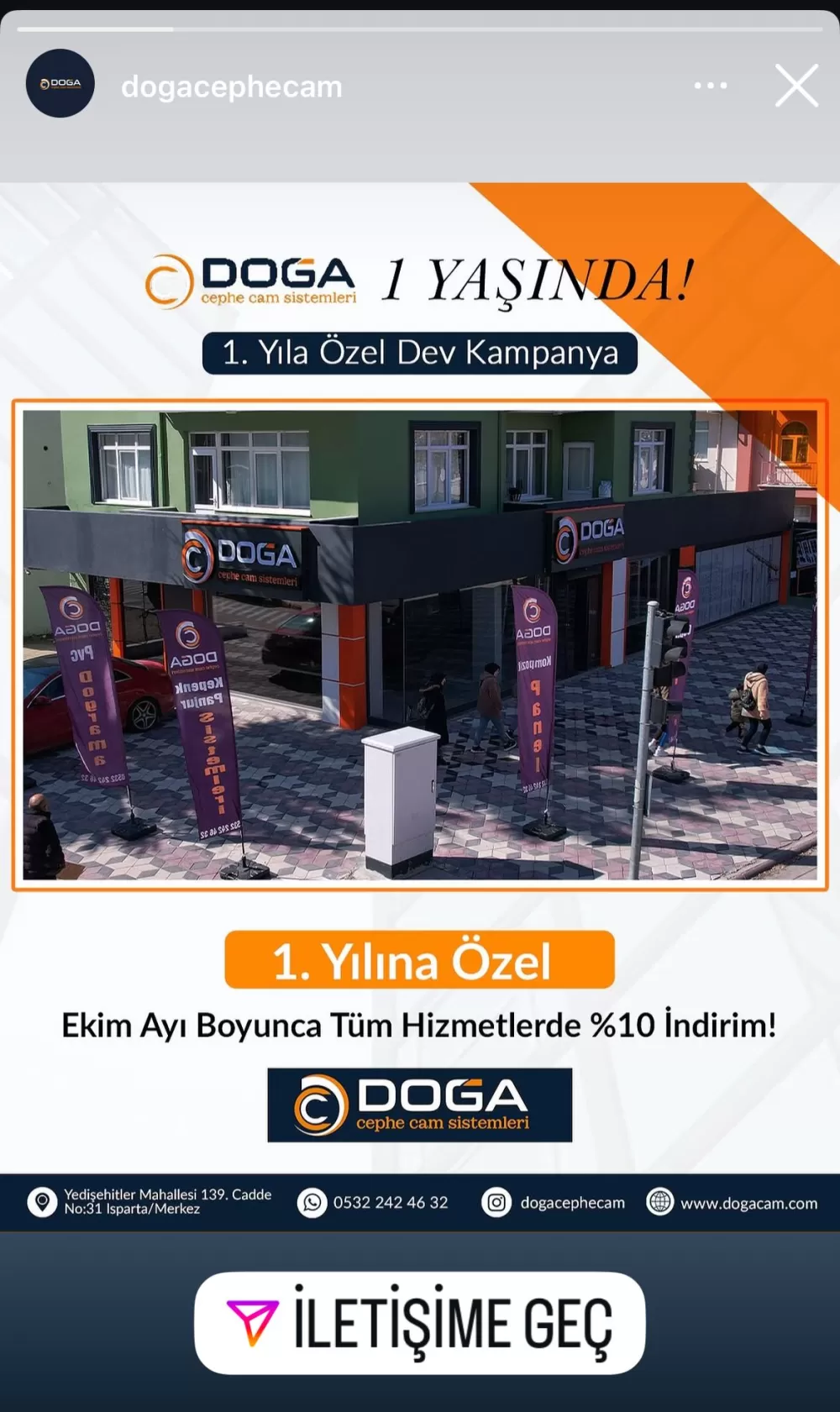 Doğa Cephe Cam Sistemleri 1 yaşında! Ekim ve Kasım’a özel indirim fırsatı