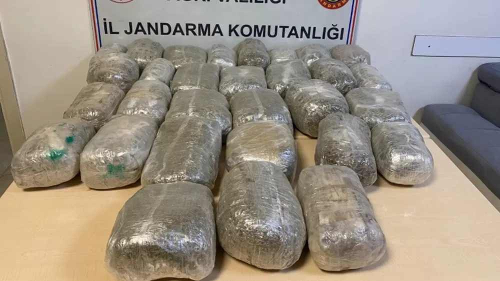 Ağrı'da 32 kilogram esrar ele geçirildi