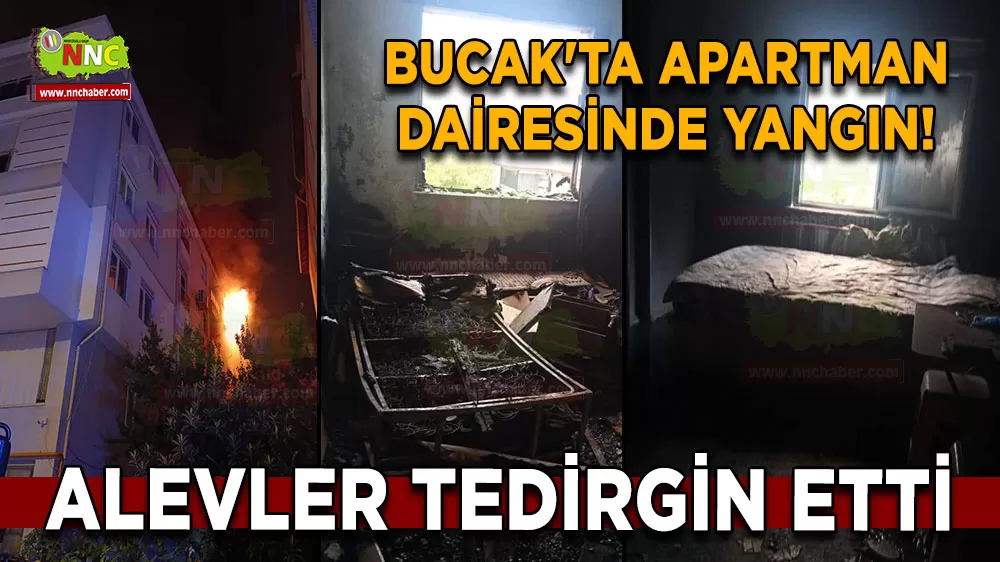 Bucak'ta apartman dairesinde yangın! Alevler tedirgin etti