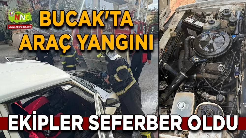Bucak'ta araç yangını Ekipler seferber oldu