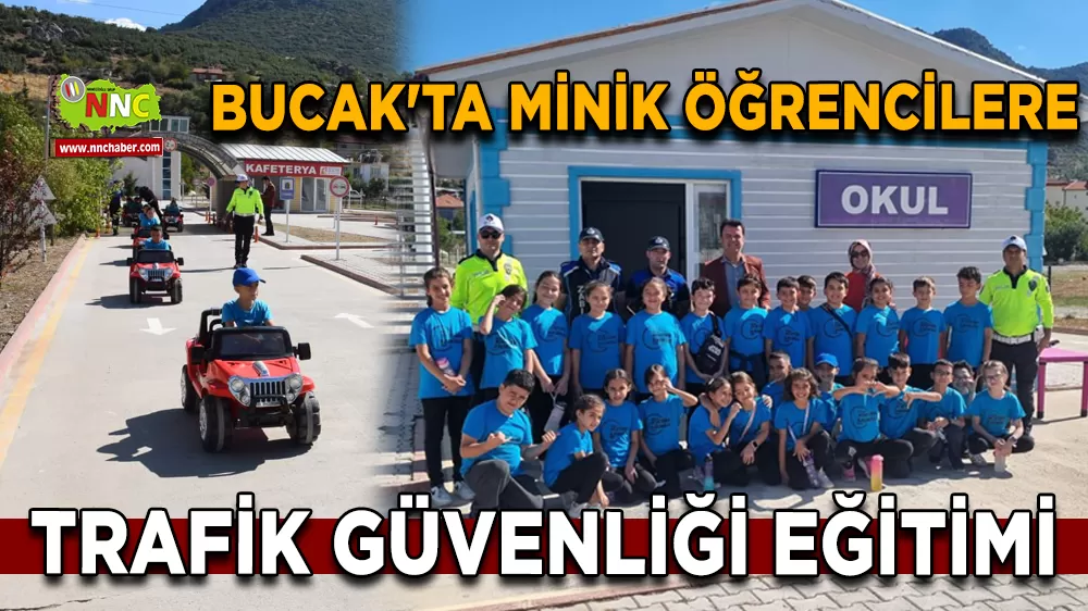 Bucak'ta minik öğrencilere trafik güvenliği eğitimi