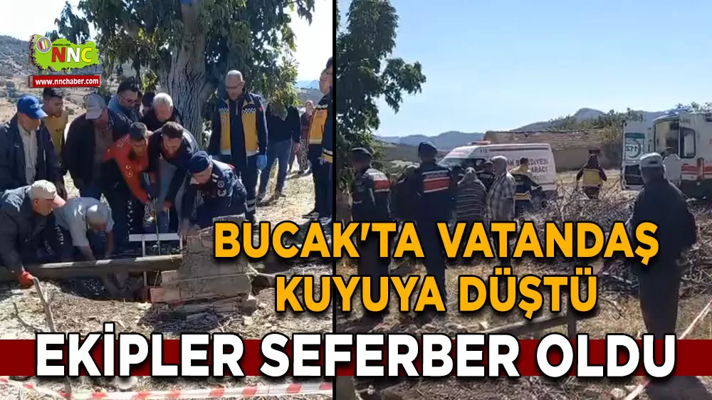 Bucak'ta vatandaş kuyuya düştü, ekipler seferber oldu