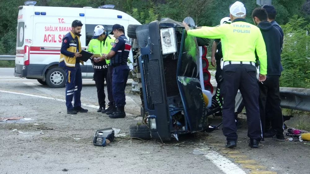 Giresun’da otomobil takla attı: 2 yaralı