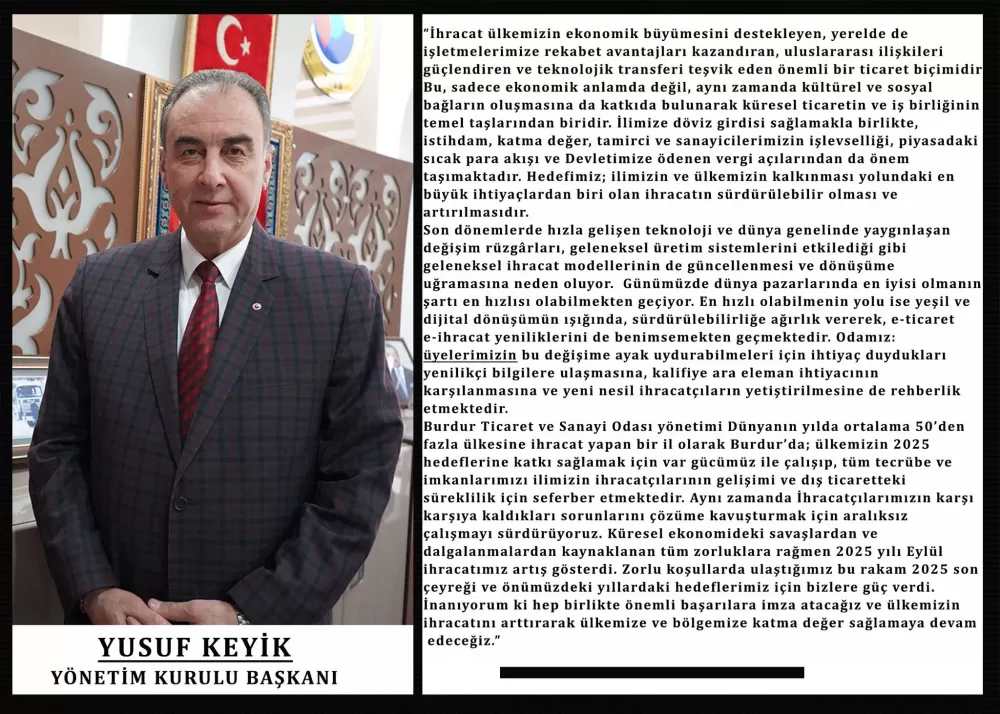 Burdur ihracatında yükseliş sürüyor! 48 ülkeye 21 milyon Dolar
