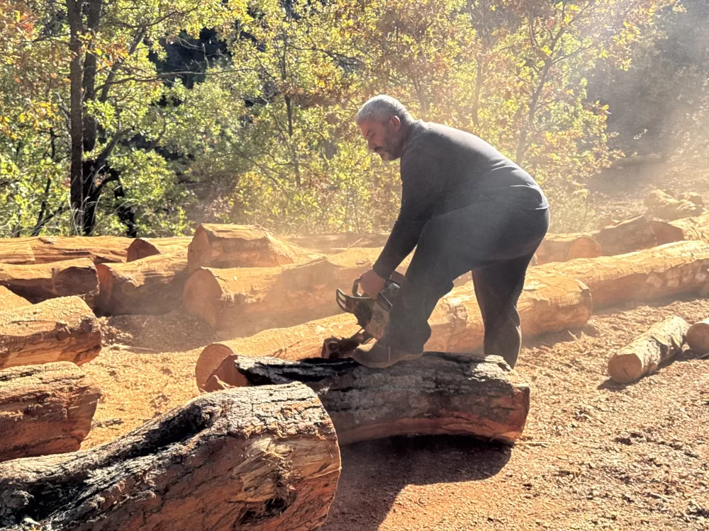 Karı-koca 35 yıldır ormanlarda damgalanan ağaçları kesiyorlar