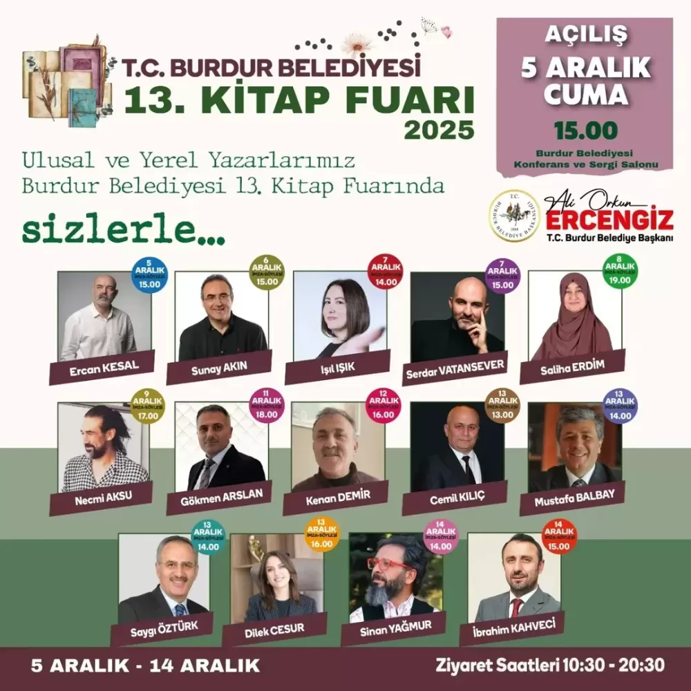 Burdur 13. Kitap Fuarı 5 Aralık’ta başlıyor 10 Gün boyunca kitap şöleni