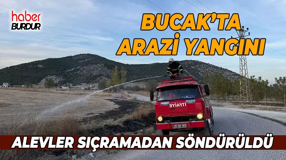 Bucak'ta arazi yangını Ekipler seferber oldu