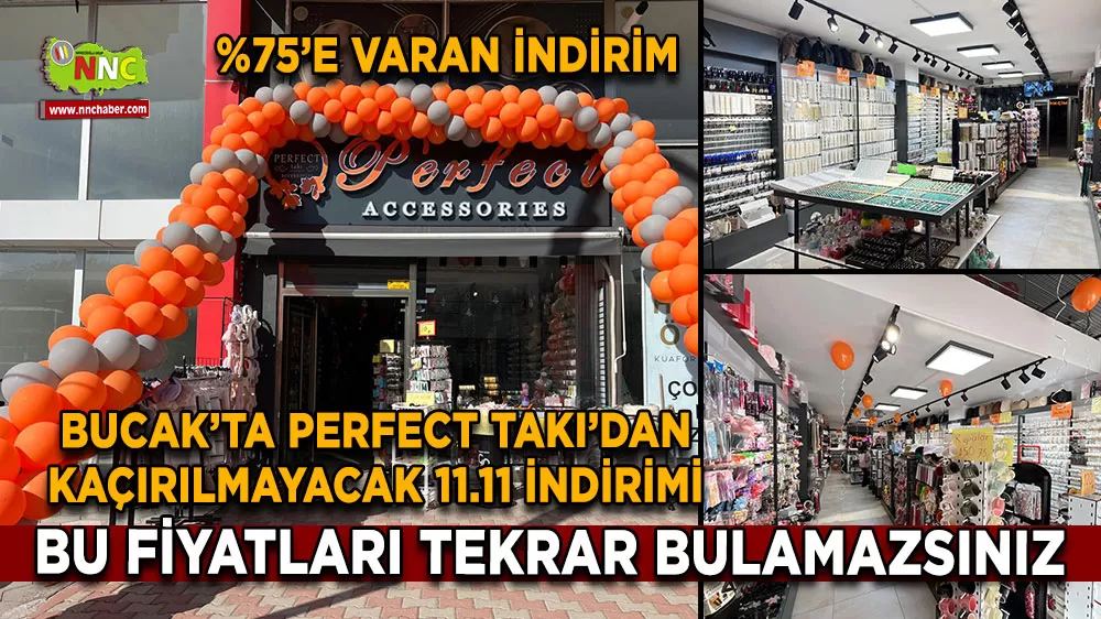 Bucak’ta Perfect Takı’dan %75'e varan indirim Kasım kampanyasını kaçırmayın