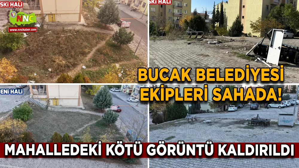 Bucak’ta yabani ot ve çöp sorunu temizlik çalışmasıyla giderildi