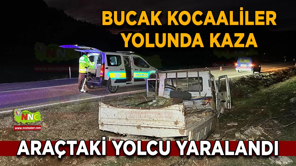 Burdur Bucak'ta araç yoldan çıktı Yolcu yaralandı