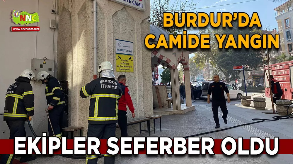 Burdur’da camide yangın ekiplerce söndürüldü