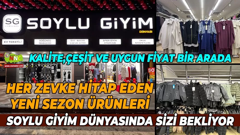 Her zevke hitap eden yeni sezon ürünleri Soylu Giyim Dünyasında! Kalite, çeşit ve uygun fiyat bir arada