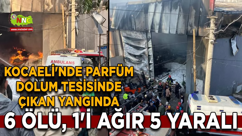 Kocaeli'nde parfüm dolum tesisinde çıkan yangında 6 ölü, 1'i ağır 5 yaralı