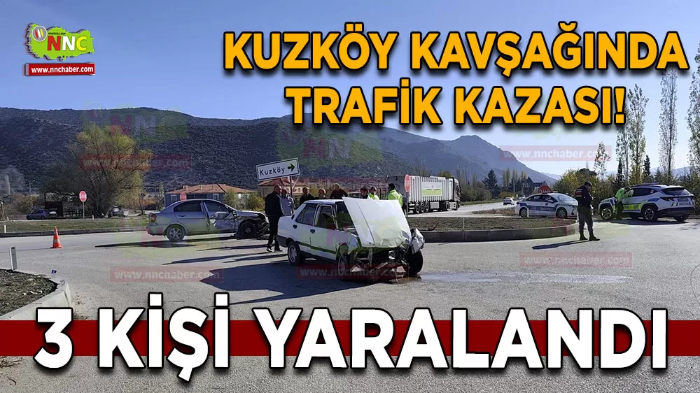 Kuzköy kavşağında trafik kazası! 3 kişi yaralandı