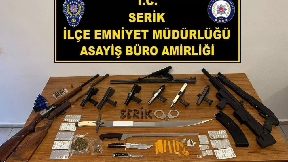 Serik’te silah ve uyuşturucu operasyonu: 16 şüpheli yakalandı