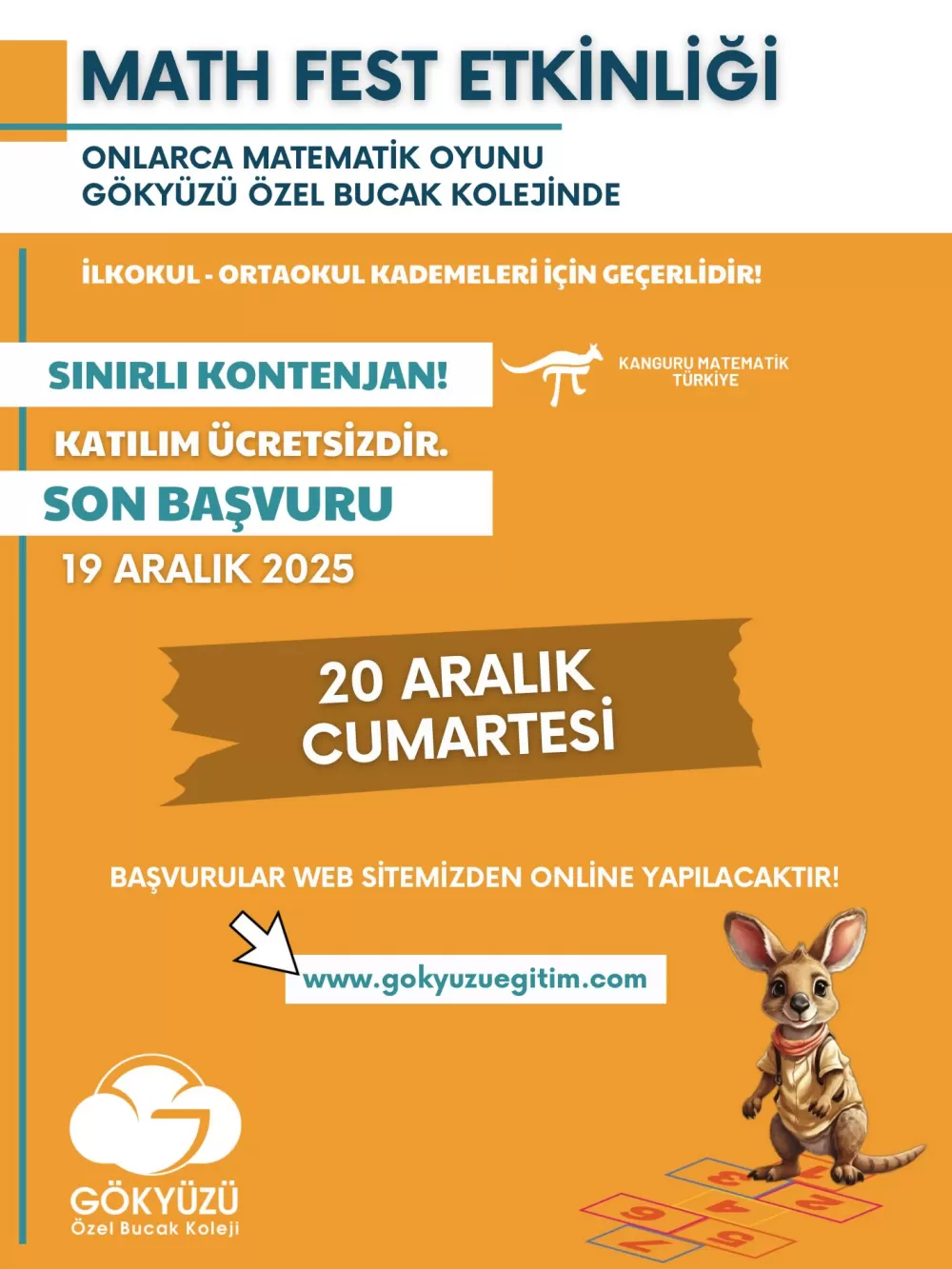 Gökyüzü Özel Bucak Koleji matematik ve eğlenceyi birleştiriyor MATH FEST geliyor!