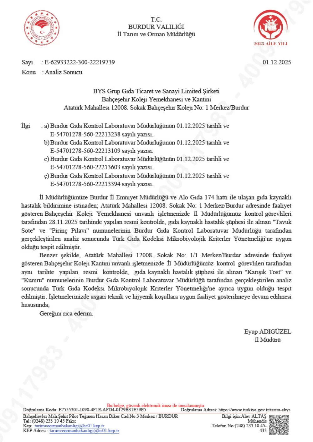 Zehirlenme iddiaları sonrası analiz sonuçları belli oldu! İşte analiz sonuçları