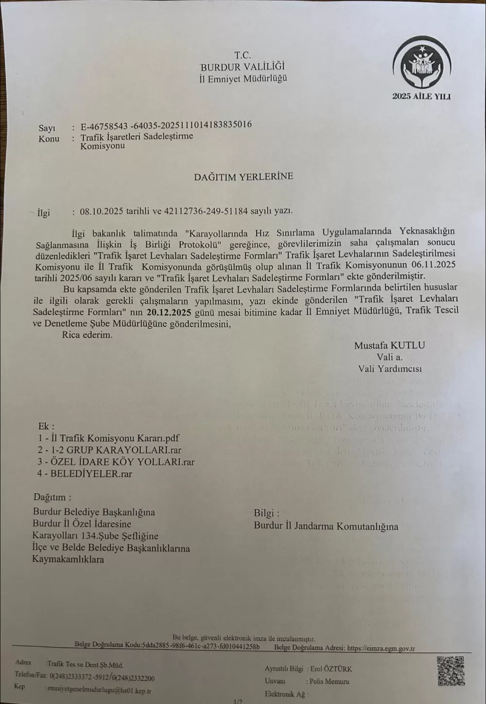 Yusufça levhasını yerinden çıkarıp zarar verdiler! Nasibini almamışlara kınama