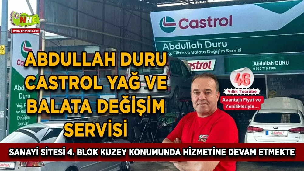 Abdullah Duru Castrol Yağ Ve Balata Değişim servisi! 46 yıllık tecrübe kapsamlı hizmet