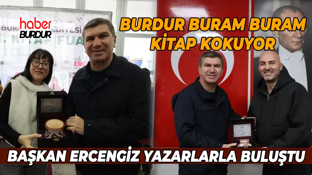 Başkan Ercengiz Kitap Fuarında yazarlarla buluştu 