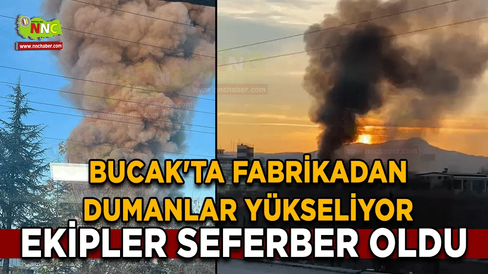 Bucak'ta fabrikadan dumanlar yükseliyor Ekipler seferber oldu
