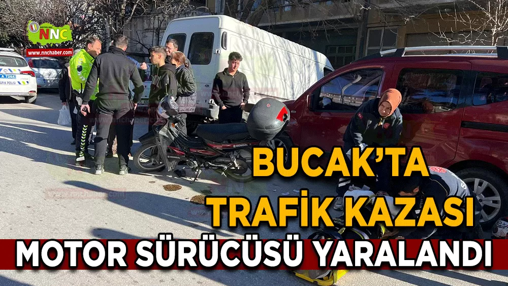 Bucak'ta garajdan çıkarken motor çarptı