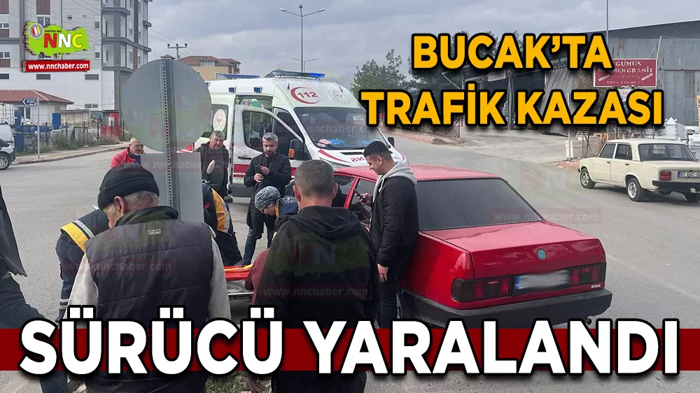 Bucak'ta kavşakta motor kazası! Sürücü yaralandı