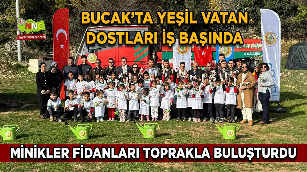 Bucak'ta minikler fidanları toprakla buluşturdu