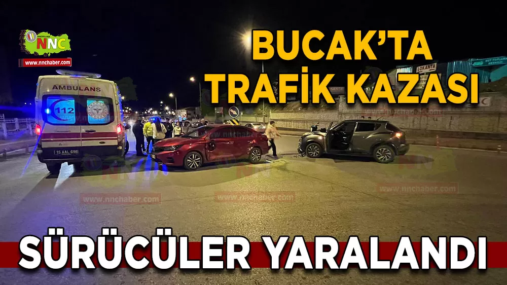 Bucak'ta otomobil ve aracın karıştığı kazada 2 yaralı