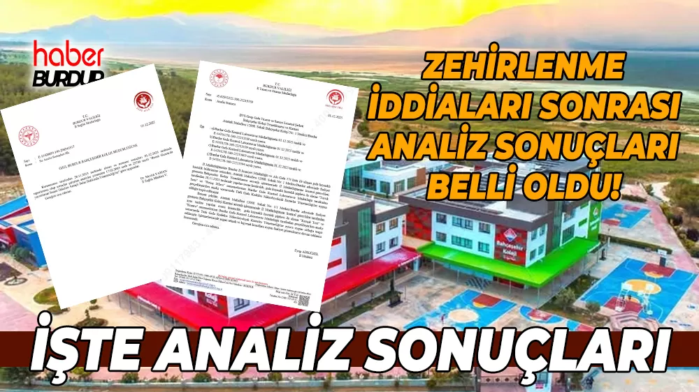 Burdur Bahçeşehir Koleji zehirlenme iddiaları asılsız çıktı